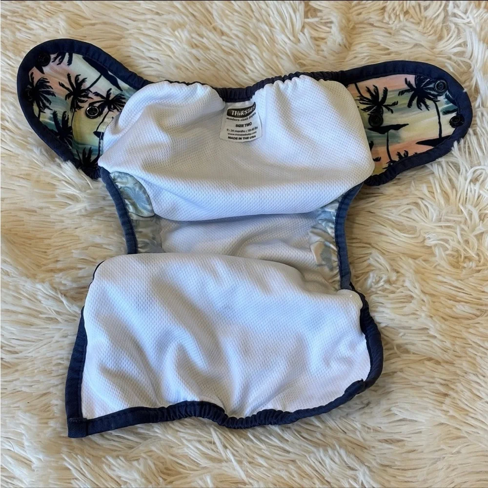 Thirsties Cloth Swim Diaper in Paradise Palms size 2